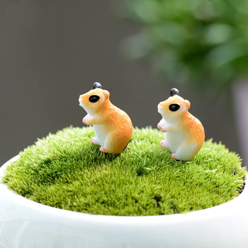 TANOMA 10PCS Hamster Micro Landscape Ornaments, Miniature Figurines Fairy Garden Accessories, Garden DIY Kit - Image 1